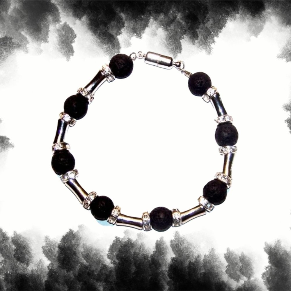 Mens Lava Rocks Bracelet
